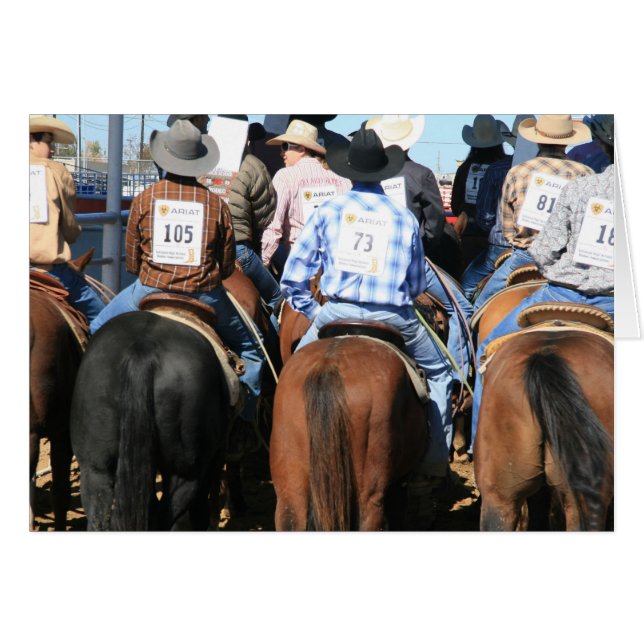 Cowboys Esperando Para Dirigir O Cartão Ocidental (Frente Horizontal)