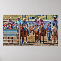 Cowboys num Poster de rodeio