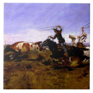 “Cowboys Roping a Steer” de Charles M Russell