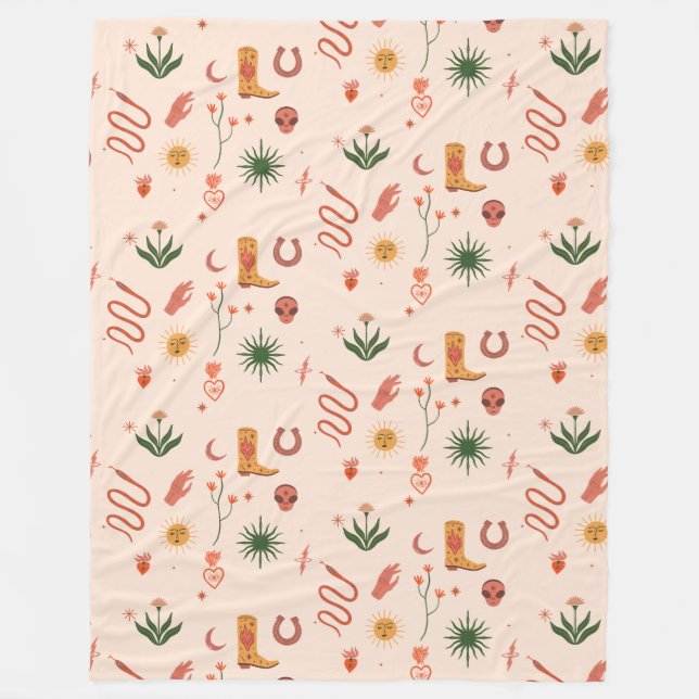 Cowgirl Cósmica Padrou Cobertor (Frente)