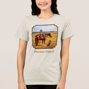 Cowgirl de Montana em Cattle Horse