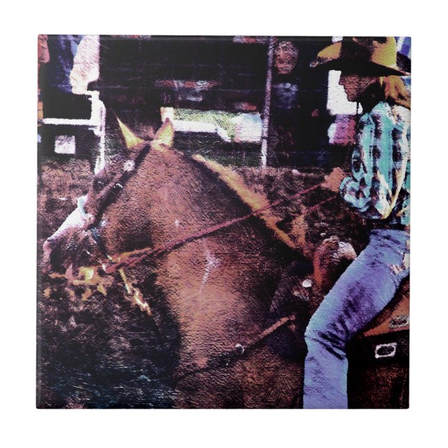 Cowgirl e Paint Horse (Frente)