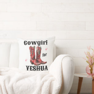 "Cowgirl para Yeshua" Almofada de Arremesso