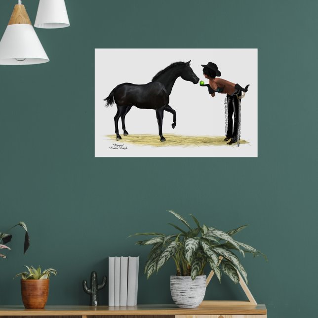 Cowgirl Pinup with Horse Poster (Sala de Estar 1)