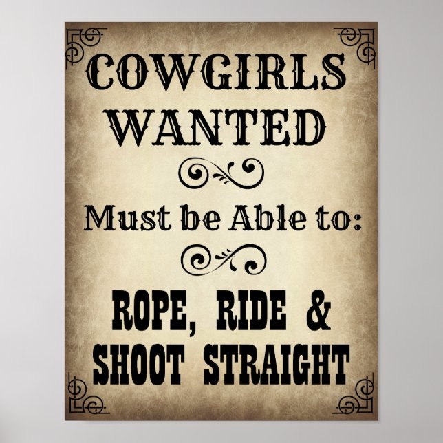 Cowgirl queria Poster (Frente)