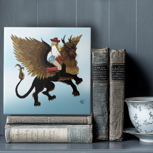Cowgirl Winged Lion Fantasy Red