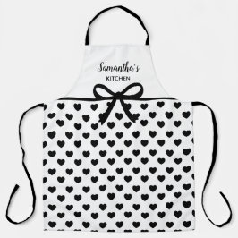 Cozinha Bolinhas brancas pretas de texto personali