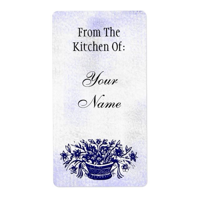 Cozinha Da Etiqueta De Baínagem Personalizada Flor (Frente)