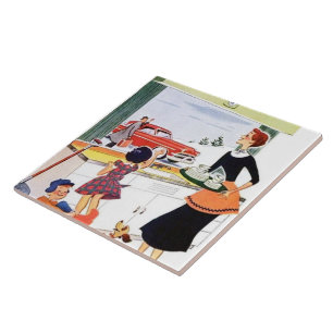 cozinha da família retro vintage