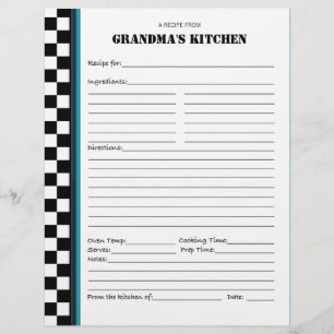 Cozinha da vovó com estêncil de receitas verificad