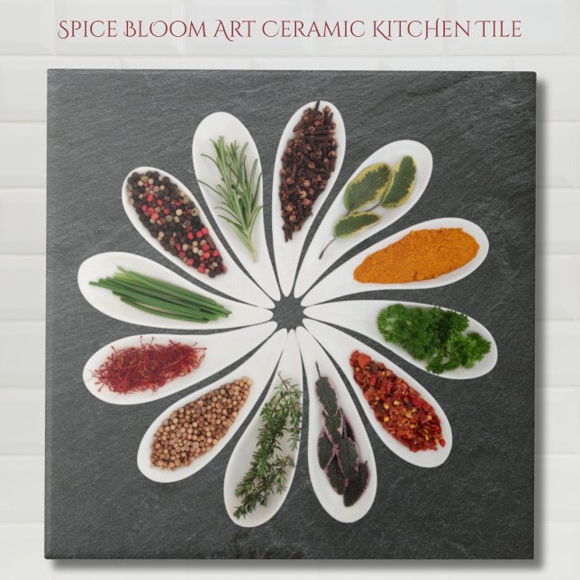 Cozinha de Arte Bloom Spice (Spice Bloom Art Ceramic Kitchen Tile)