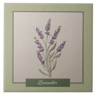Cozinha de Erva Lavanda Roxa Relevo Falso