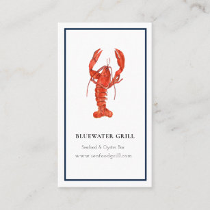 Cozinha de lagosta, cartão de visita de restaurant