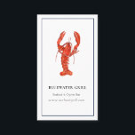 Cozinha de lagosta, cartão de visita de restaurant<br><div class="desc">Faça uma impressão excelente com este elegante cartão de visita de cor d'água, na moda, com lagosta vermelha de cor d'água desenhada à mão, com borda azul Marinho sobre fundo branco nítido. Perfeito para restaurante de frutos do mar, gerente de restaurantes, chef, catador. Todo estilo de texto, cores, tamanhos podem...</div>