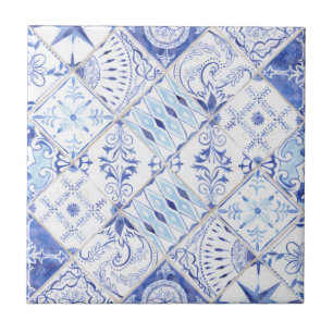 Cozinha De Vintagem De Azul-Branco-Mediterrâneo C