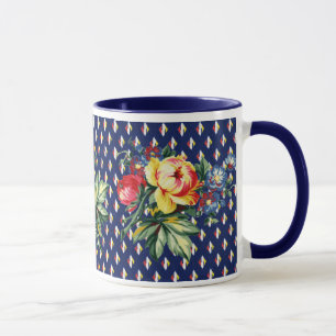 Cozinha do vintage - edredão - caneca floral de