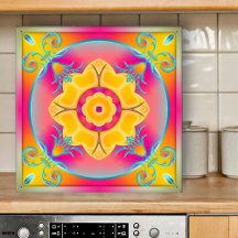 Cozinha Floral Sunny Colorida ou Azulejo de Banhei