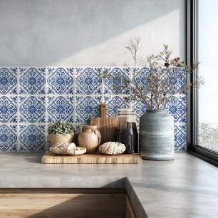 Cozinha Mediterrânea Respaldo de Padrão Azulejo