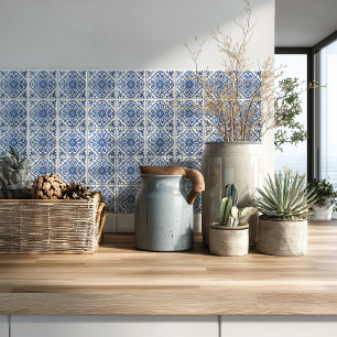 Cozinha Mediterrânea Respaldo de Padrão Azulejo