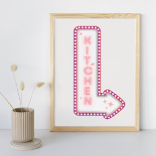 Cozinha Neon Moderno - Sinal Poster