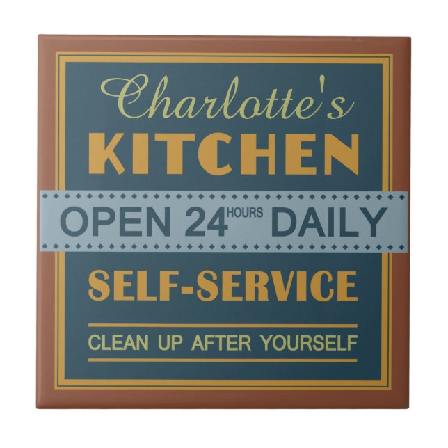 Cozinha - nome personalizado - azulejos cerâmicos (Frente)