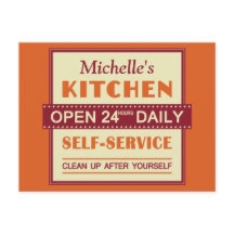 Cozinha - nome personalizado - cartão postal