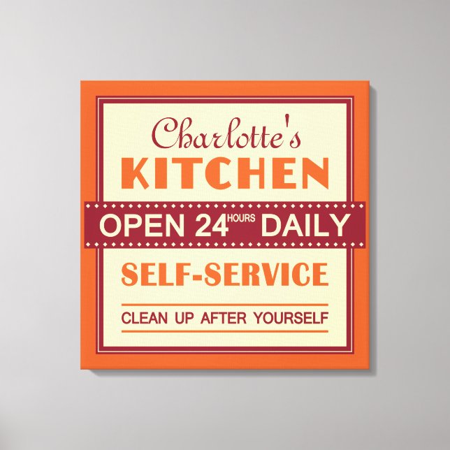 Cozinha - nome personalizado - impressão de tela (Frente)