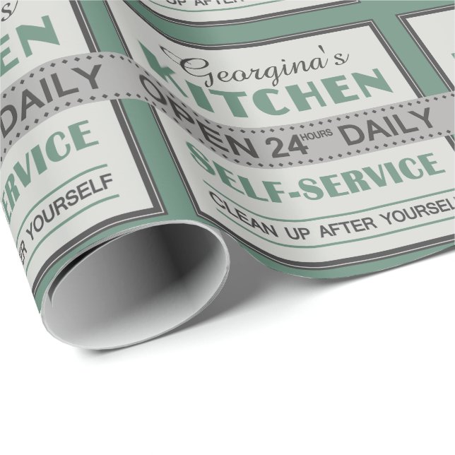 Cozinha - nome personalizado - papel de embrulho (Ponta do rolo)