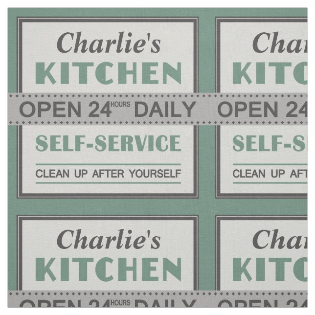 Cozinha - nome personalizado - tecido (Modelo)