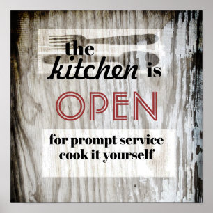 cozinha poster humorada citação cozinhe você mesmo