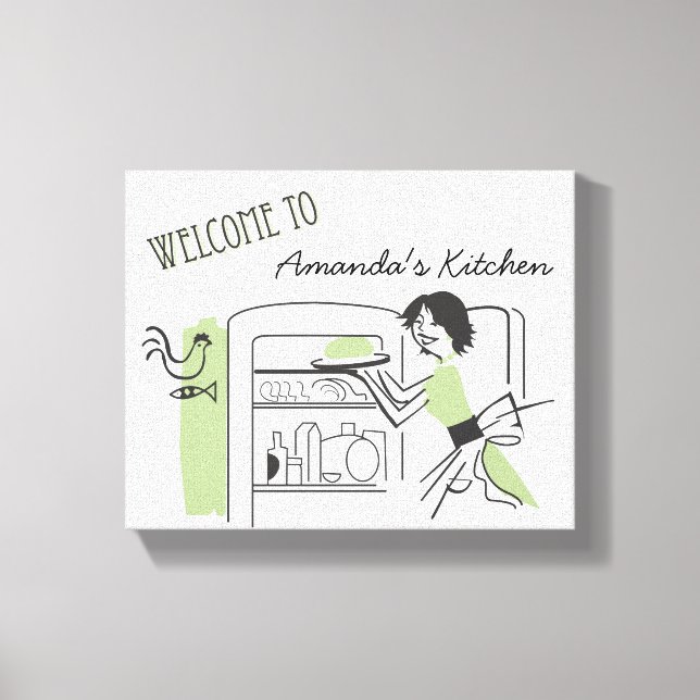Cozinha Retro Personalizada | Canvas Decor (Frente)