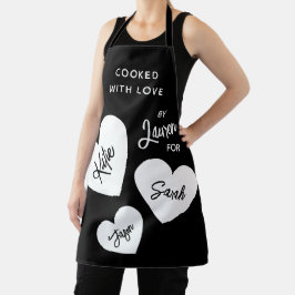 Cozinhado com Amor Preto e Branco Personalizado