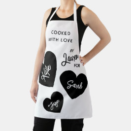 Cozinhado com Amor Preto e Branco Personalizado