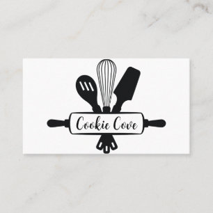 cozinhar utensílios cartões de visitas de padaria