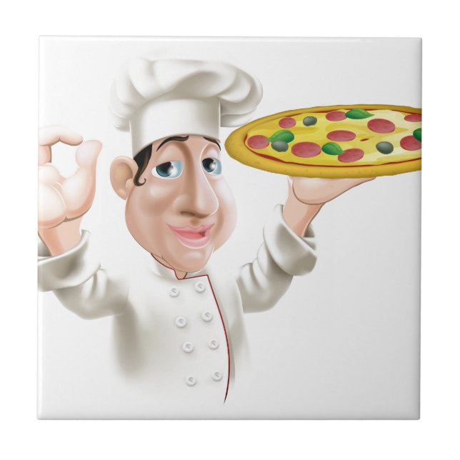 Cozinheiro chefe feliz da pizza (Frente)