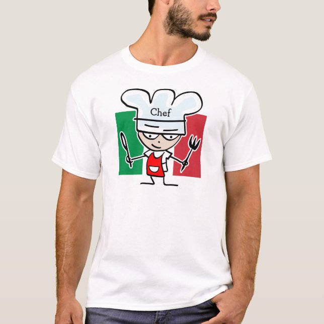 Cozinheiro chefe italiano que cozinha a camisa de (Frente)
