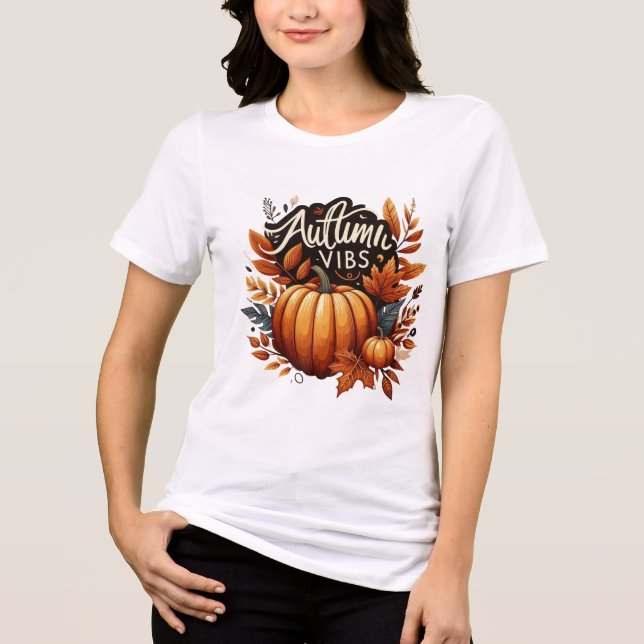 Cozy Autumn Vibes T-Shirt 2025 - Pumpkin Spice Tee (Frente)
