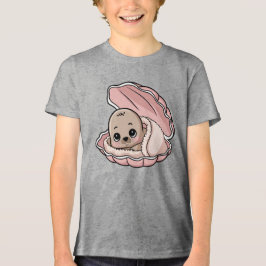 Cozy Baby Seal em uma concha rosa
