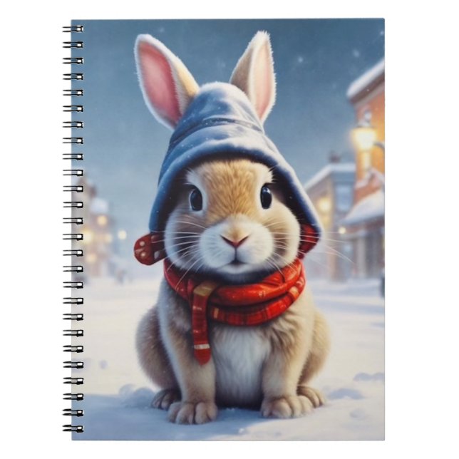 Cozy bunny no caderno de neve (Frente)