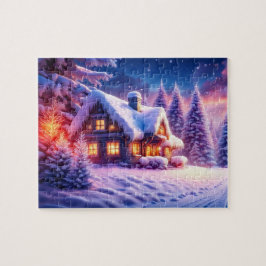 Cozy Cabine Na Wonderland De Inverno Quebra-cabeça
