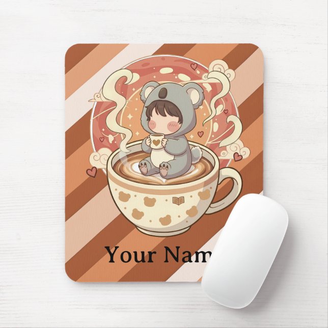Cozy Chibi Koala Workspace Mouse Pad (Com mouse)