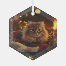 Cozy Christmas Cat Ornament 