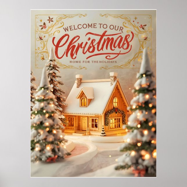 Cozy Christmas Cottage Poster (Frente)