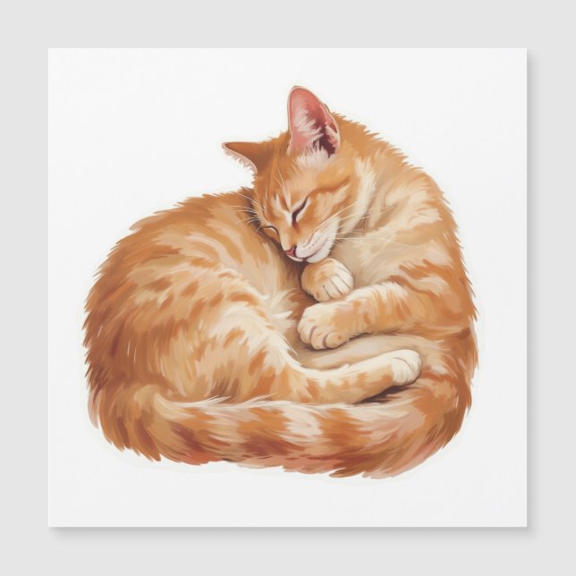 Cozy Companions Collection - Sleeping Cat Magnet (Frente)