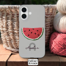 Cozy Crochet Watermelle Fruta Monograma Estético