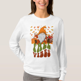 Cozy Fall Vibes Sazonal Gnomo Camisa Gráfica