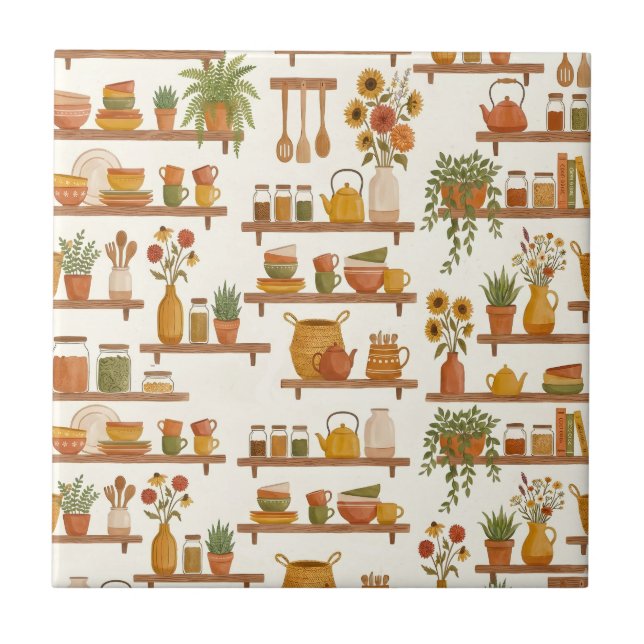 Cozy Kitchen Shelfie Watercolor Wall Accent (Frente)