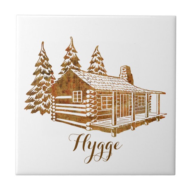 Cozy Log Cabin - Hygge ou seu próprio texto (Frente)