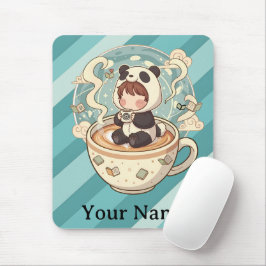  Cozy Panda Brew Office Mouse Pad