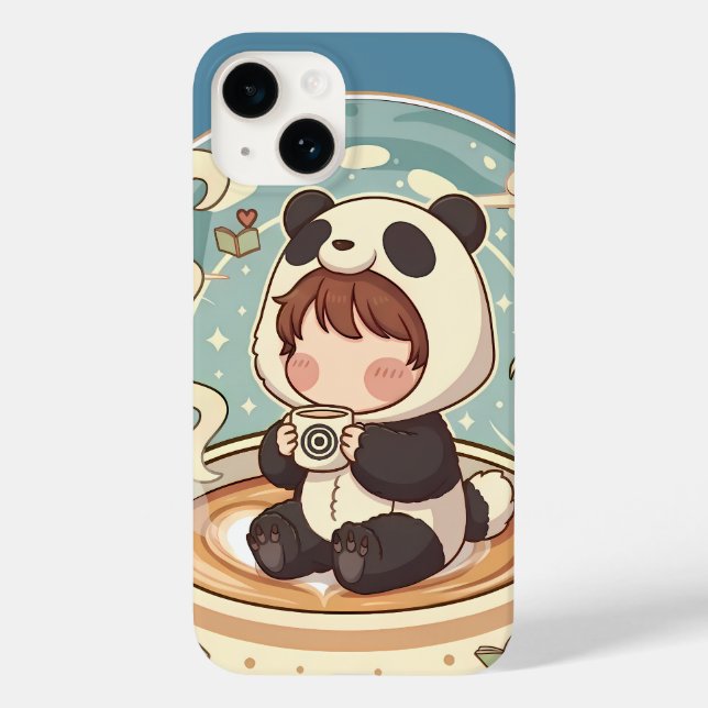 Cozy Panda Brew Protective Phone Case (Verso)